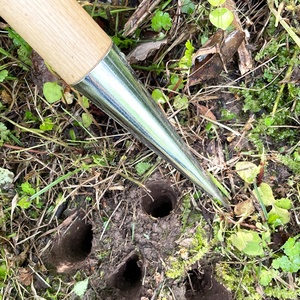 DIY <strong>Hand</strong> Dibber Garden Hole <strong>Punch</strong> <strong>Tool</strong> with Steel &amp; Wood Handle OEM Customizable for Planting Seeds &amp; Bulbs - Product Image 4