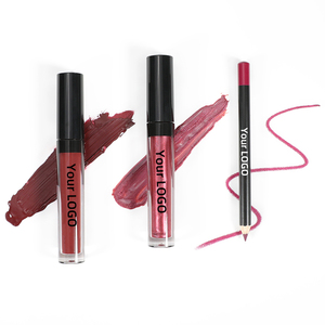 Catena Low MOQ Luxury Custom Make Up Luxury Matte Lip Liner e rossetto Set Private Label Lip Kit - Product Image 5