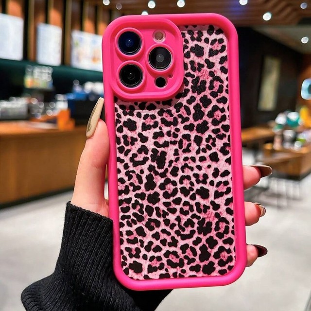 New Model pink Leopard Print Mobile Phone Case for iphone 17 16 11 12 Pro Max Shell Coque Fashion Back Cover for 18promax