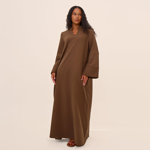 Wholesale Islamic Dubai Turkish Long <strong>Dresses</strong> Formal Evening Wear Women Abaya Loose Casual Solid <strong>Maxi</strong> Modest <strong>Dress</strong> - Product Image 4