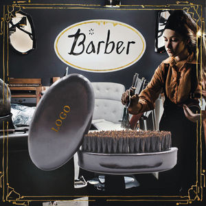 Vente en gros de pinceaux à raser en poils de sanglier 100% naturels, manche en bois, rétro, noir, avec logo personnalisé pour le soin masculin - Product Image 3