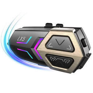 2025 LX5 xe máy Mũ bảo hiểm không dây IP67 không thấm nước <span class=keywords><strong>Interphone</strong></span> Thông tin liên lạc tai nghe bt5.0 Microphone intercom - Product Image 1