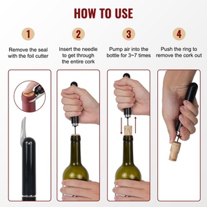 Top Seller Custom Pen Style Bar Accessories Gifts <b>Air</b> Pump Wine Opener Corkscrew Wine Bottle Opener - Product Image 3