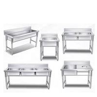 Table de travail en acier inoxydable pour le nettoyage des fruits de mer et du poisson, meuble de cuisine de Restaurant Commercial de haute qualité