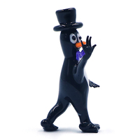 Figurine décorative de pingouin noir qui marche et danse, en verre soufflé de Murano, artisanat de lampwork, cadeau de bureau, jouet décoratif