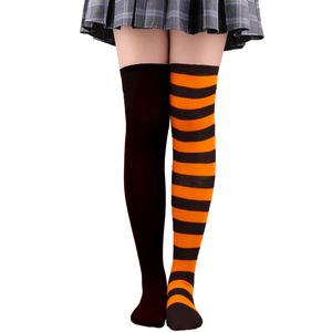 Donne adulte Halloween natale festa Cosplay colore che blocca le <span class=keywords><strong>calze</strong></span> AB <span class=keywords><strong>a</strong></span> <span class=keywords><strong>righe</strong></span> coscia alte <span class=keywords><strong>calze</strong></span> HCPS-013 - Product Image 4
