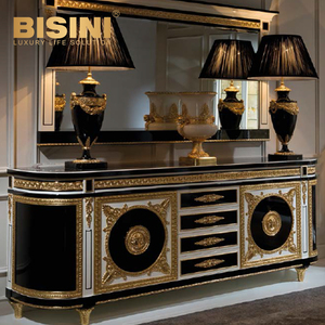 Tavolino da caffè in legno massello di lusso francese con superficie in vetro intagliato <span class=keywords><strong>foglia</strong></span> d'<span class=keywords><strong>oro</strong></span> Design moderno per soggiorno - Product Image 6