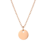 Collier minimaliste plaqué or avec pendentif rond personnalisable DIY pour femme