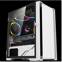 Nouveau Boîtier PC de Bureau Gaming E-sports en Verre Trempé Anti-Poussière à Corps Large, Design Cartoon, Origine Chine