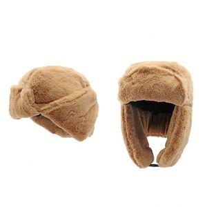 Gorro de Invierno <span class=keywords><strong>para</strong></span> Adultos, Protección <span class=keywords><strong>para</strong></span> los Oídos, Cálido, Resistente al Viento, Imitación de Piel de Conejo, Color Sólido, Felpa - Product Image 4