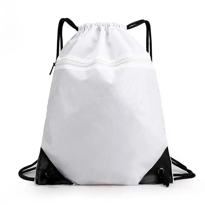 Saco De Cordão Branco Personalizado Tas Ransel Ao Ar Livre Desenhar Cordas Caminhadas Drawstring Mochila Sapatos Roupas De Armazenamento Gym Sports Bag