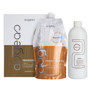 Loción Profesional para Permanente de Cabello Augeas, Fórmula Natural para Rizos Brillantes, 800 ml, Para Uso en Salón - Product Image 3