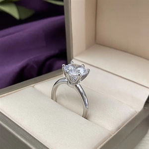 Nuovo Anello in Argento Sterling S925, Stile <span class=keywords><strong>Classico</strong></span> <span class=keywords><strong>Solitario</strong></span>, Elegante con Incastonatura di 4 Carati, Gioiello Principale - Product Image 2