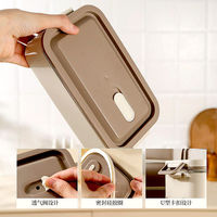 Boîte à bento FTS en plastique japonaise personnalisée, ensemble en acier inoxydable 304, boîte à lunch isotherme portable pour adultes à 3 niveaux