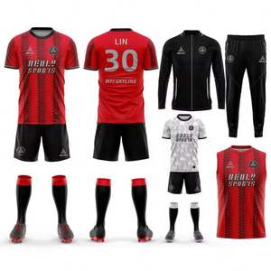 Camisetas de Fútbol Personalizadas Versión Jugador, Ropa de Fútbol para Hombre, Conjunto de 2 Piezas, Tejido Jacquard Transpirable, Secado Rápido para Adultos, Verano - Product Image 1