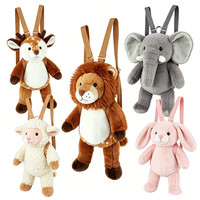 Sac à dos en peluche lion mignon personnalisé/OEM pour enfants, sac à dos jouet en peluche avec bretelles réglables