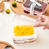 Boîte d'emballage en plastique PET transparente de qualité alimentaire pour mousse au chocolat, tiramisu, gâteau, avec cuillère