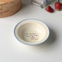 Bol en céramique coréen créatif Lelyi Ins avec bol profond de lettres contrastées de couleur haute beauté