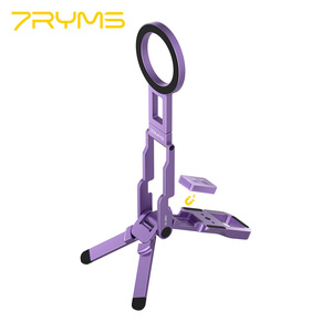 7RYMS 7RIG T2(Purple) Waterproof Flexible Magnetic <b>Phone</b> Tripod with Wireless Remote Adjustable Height & Portable for Desk Use - Product Image 1