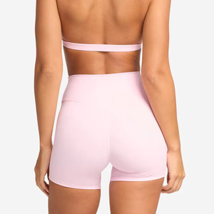 Customize Stretchy Halter Sports Bra Women <b>Sweat</b>-Wicking Lightweight Yoga Shorts Activewear 2pcs Workout Yoga <b>Set</b> - Product Image 3