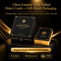 Jeu de cartes de luxe plaqué or personnalisé, coffret cadeau premium pour mariage, jeu de cartes en plastique imperméable, cartes de poker anime japonais