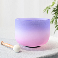 Bol chantant en cristal de quartz dégradé Jinfang Aria 432Hz 440Hz pour bain sonore, méditation, yoga, guérison avec mallette de transport