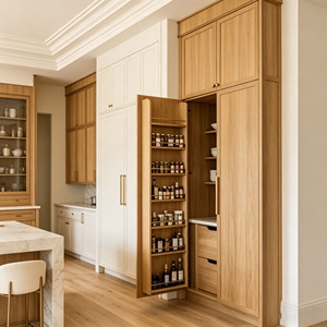 Gabinetes <span class=keywords><strong>de</strong></span> Cocina <span class=keywords><strong>de</strong></span> Lujo CBMmart en Roble Claro, Estilo Americano Transicional, con <span class=keywords><strong>Isla</strong></span> <span class=keywords><strong>de</strong></span> Mármol Calacatta - Product Image 4