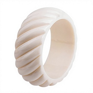 Trendy High Quality Multicolor Resin <b>Bangles</b> <b>Bracelet</b> Stylish With Ribbed Texture Unisex Trendy Fashionable Wedding Party Woman - Product Image 4