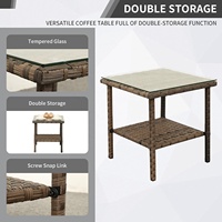 Ensemble de salon de jardin en rotin 3 pièces au design moderne, style KD, avec table, à prix abordable