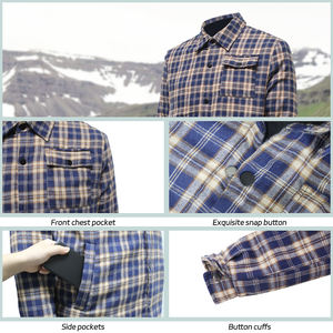 Veste chauffante décontractée d'hiver pour <span class=keywords><strong>homme</strong></span>, <span class=keywords><strong>sans</strong></span> coutures, en duvet, <span class=keywords><strong>grande</strong></span> <span class=keywords><strong>taille</strong></span>, <span class=keywords><strong>taille</strong></span> unique, personnalisable, avec batterie chauffante intégrée et logo frontal - Product Image 3