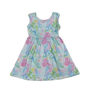 Vestido de Verano RTS Boutique con Volantes y Lazos de Algodón con Diseño de Concha de Vieira para Niñas Pequeñas, Estilo Princesa, Ropa para Hermanas al por Mayor - Product Image 1
