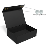 Boîtes pliantes rigides en carton avec logo personnalisé EVERWIN, recyclables, grand format, fermeture magnétique noire, emballage artisanal