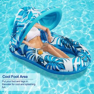 <strong>Custom</strong>-Size Adult Inflatable Swimming <strong>Pool</strong> <strong>Float</strong> with Detachable Sunshade for Summer Water Sports and Party Gatherings - Product Image 2