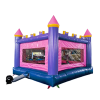 Trampoline gonflable de compétition pour enfants, avec toboggan, en PVC, capacité 500 kg, motifs animaux et dinosaures, idéal pour le jeu et la croissance.