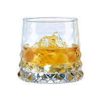 Verre à whisky de luxe 320 ml, sans plomb, design classique, base lourde, compatible lave-vaisselle, prêt pour la gravure, vente en gros