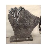 Pierre tombale antique en granit sculpté de conception moderne avec une rose pour les cimetières, les tombes et les monuments