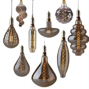 Bombilla de filamento LED Vintage ahumada E27/E26 estilo <span class=keywords><strong>Edison</strong></span> regulable profundo en forma de espiral decorativa grande para Hotel AC/DC certificado ETL - Product Image 1