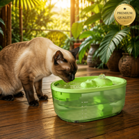 Fontaine à eau pour chat en forme d'hippopotame, modèle 2026, 2,3 L, débit de 220 L/H, triple filtre, 1,5 W, silencieuse, USB, gamelle d'eau pour animaux de compagnie