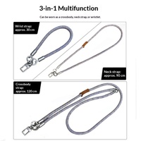 Cordon de téléphone portable 3-en-1 en nylon tressé, robuste et durable, à porter en bandoulière ou autour du cou, anti-perte, pour le camping en extérieur et la montagne
