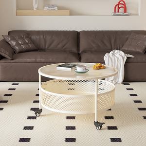 Moderno stile Casual crema puleggia in vetroresina popolare mobile tavolino da caffè per piccoli appartamenti mobili da soggiorno - Product Image 2