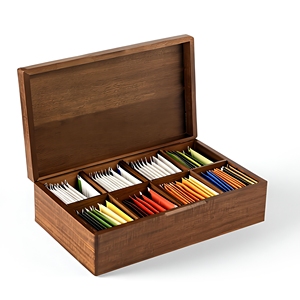 Natural Wood Handmade Durable Foldable <b>Tea</b> Storage <b>Box</b> with Lid for Home Office & Cafe Use Custom Logo Option - Product Image 1