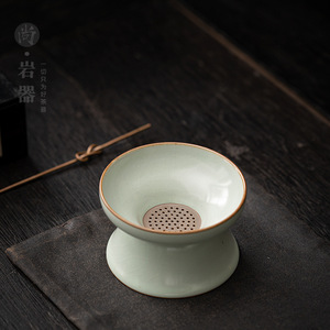 Ru Ware Ceramic <b>Tea</b> Strainer Sky Blue Porcelain <b>Tea</b> <b>Infuser</b> Simple Style - Product Image 1