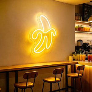 Enseignes néon LED en forme de <span class=keywords><strong>banane</strong></span>, enseigne néon LED personnalisée, impression UV sur acrylique, bande de silicone flexible colorée pour chambre, bar, boutique, restaurant - Product Image 1