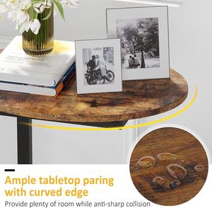 Modern Bamboo Coffee <strong>Table</strong> <strong>C</strong> <strong>Shaped</strong> Oval Minimalist Living Room Furniture with Storage Multi-functional Sofa TV Tray - Product Image 3