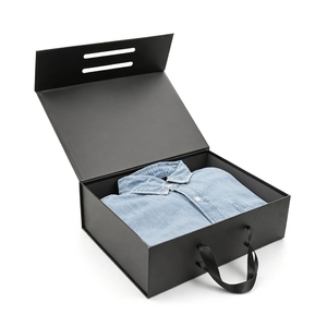 Luxury Custom Magnetic Closure Gift Box for Clothing Packaging Book Style Rigid Box with Ribbon Insert Logo Printing Supplier - Product Image 1
