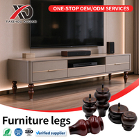 Kaki Meja/Kursi Kayu Karet Solid Harga Pabrik XUDAN, Model Kaki Bulat, Pengganti untuk Sofa, Settee, Loveseat, Rak Buku