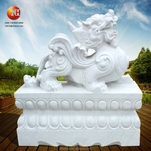 Antik çin ejderha heykeli taş mermer Qilin heykel hayvan <span class=keywords><strong>Kylin</strong></span> taş oyma tek boynuzlu at heykeli dış dekorasyon için - Product Image 5