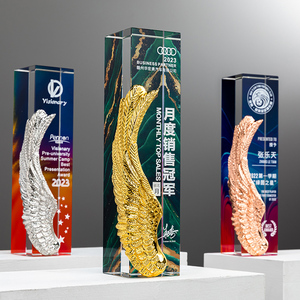 Commercio all'ingrosso della fabbrica nuovo blocco magico <span class=keywords><strong>di</strong></span> cristallo e trofeo <span class=keywords><strong>di</strong></span> <span class=keywords><strong>vetro</strong></span> con UV stampato <span class=keywords><strong>ali</strong></span> <span class=keywords><strong>di</strong></span> metallo per i premi <span class=keywords><strong>di</strong></span> assicurazione - Product Image 5