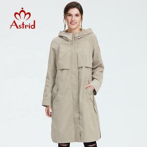 Moda donna abbigliamento primavera giacca lunga con giacca e <span class=keywords><strong>Trench</strong></span> da donna cappotto sottile manica lunga con cerniera femminile con tasca sul cappuccio come 9046 - Product Image 1
