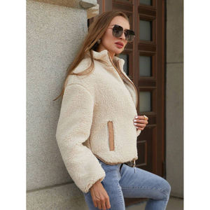 Chaqueta de Forro Polar para <span class=keywords><strong>Mujer</strong></span>, Cálida, de Color Sólido, con Cierre, para Otoño e Invierno, Informal, para Uso Diario, con Bloques de Color - Product Image 4